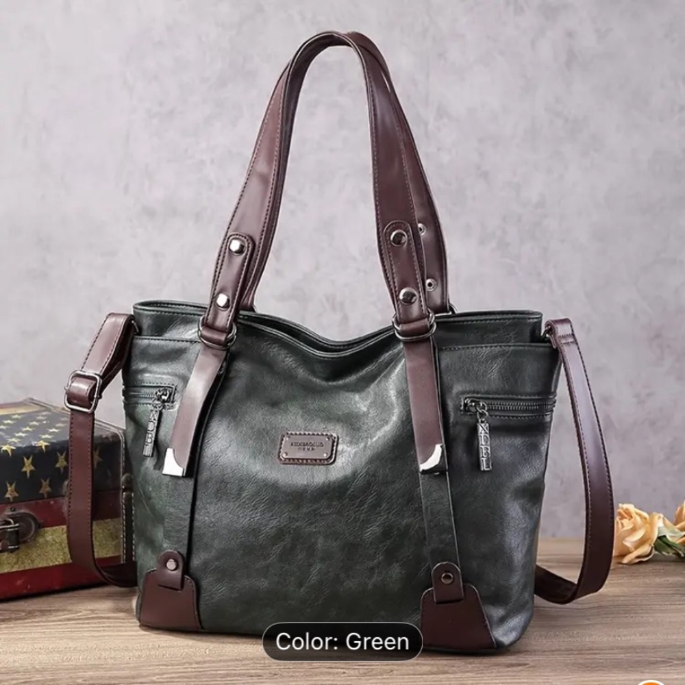 Wild Black Leather Tote Bag - Picture 3 of 7